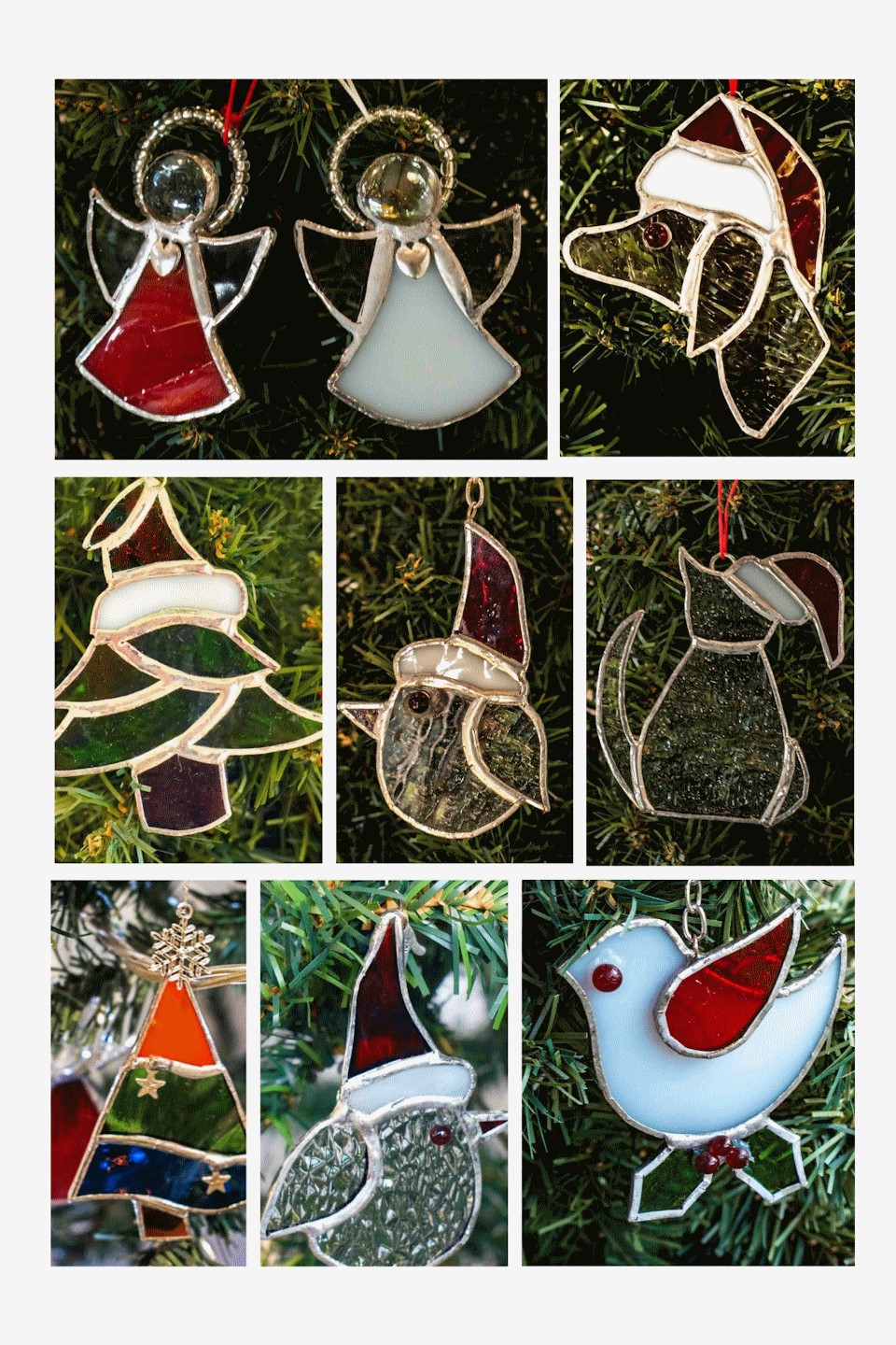 glass cuttings christmas decor