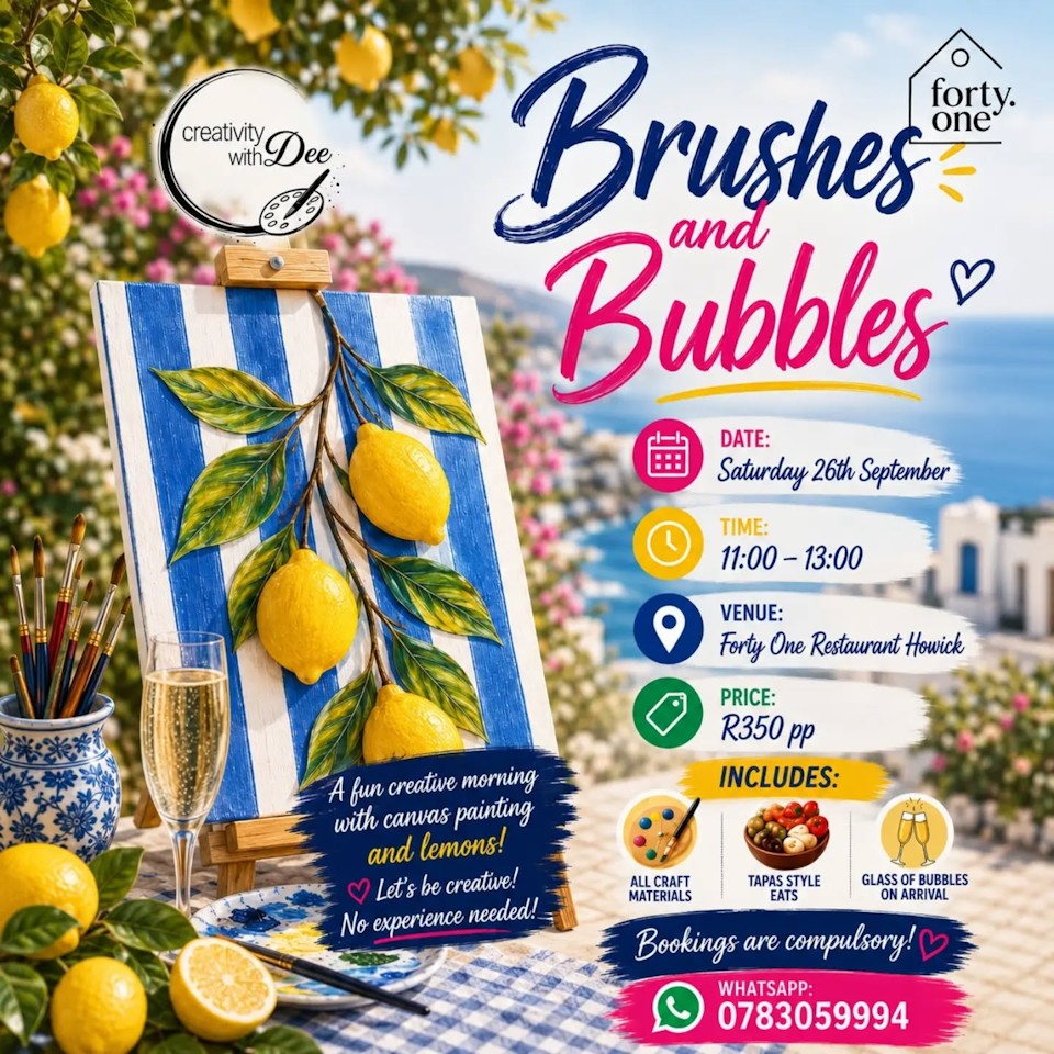 26 sept howick art and bubbly