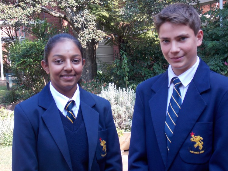 Sonia Naicker Grade 9 and Cornelius Mentz Grade 8