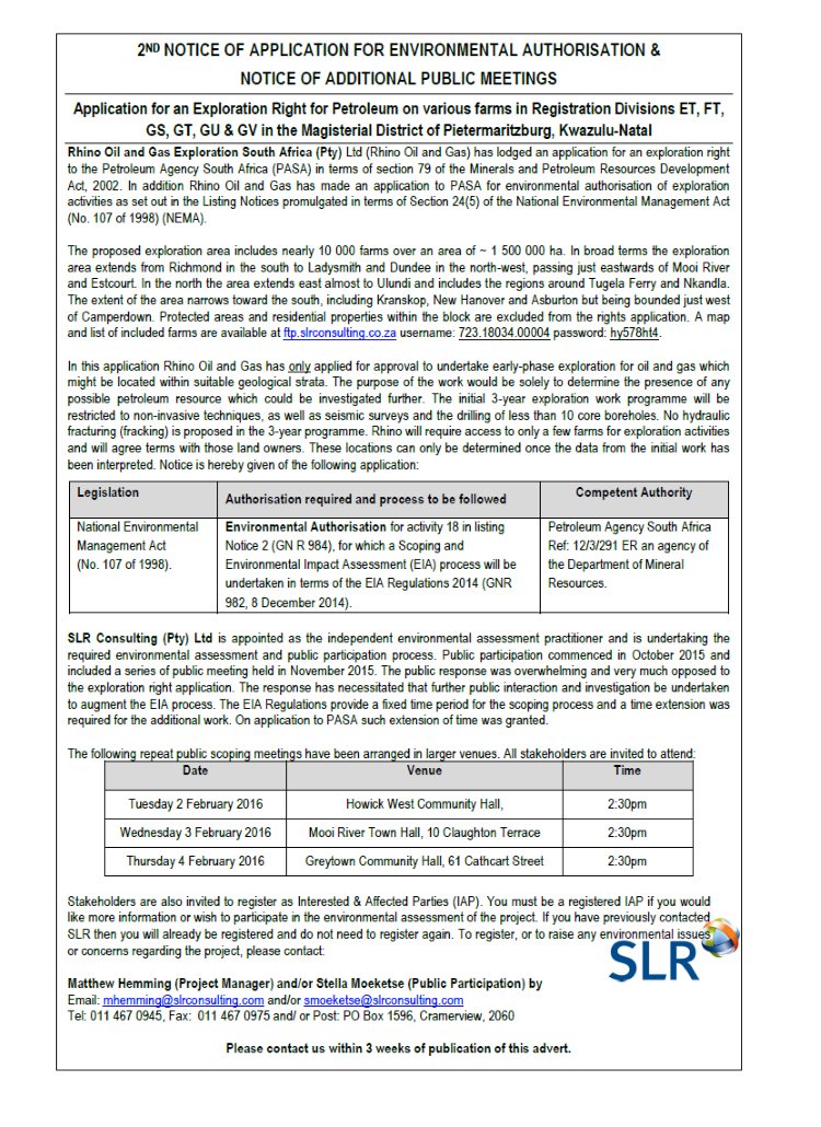rhino notice of application
